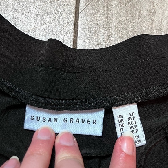 Susan Graver Womens Black Pull On Stretch Pants Size Large P - Picture 5 of 6